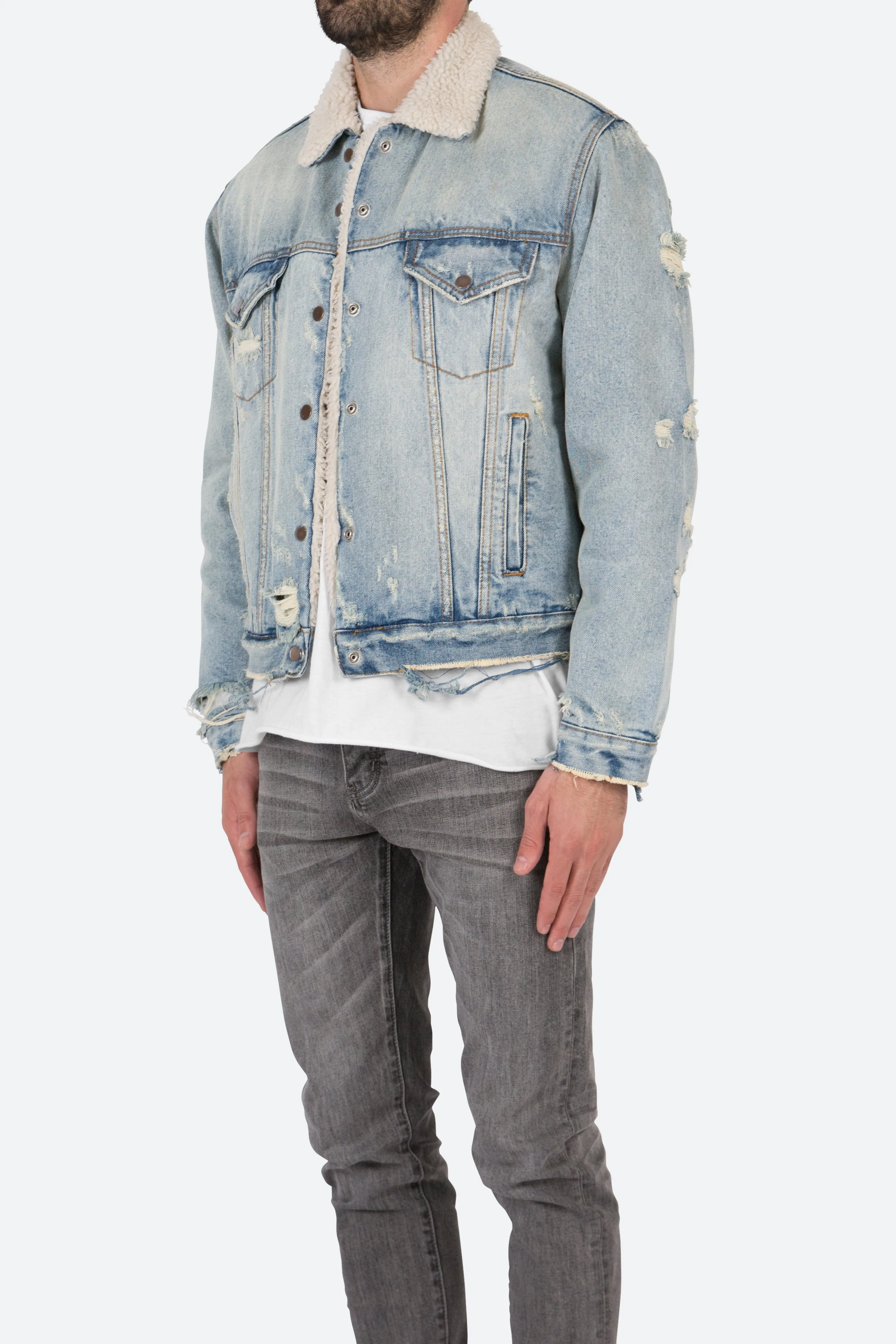 Sherpa Denim Trucker - Blue