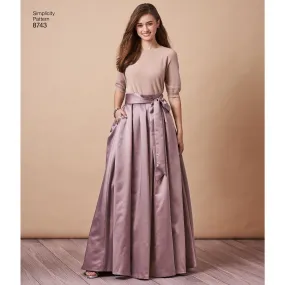 Simplicity Pattern 8743 pleated multi length skirt