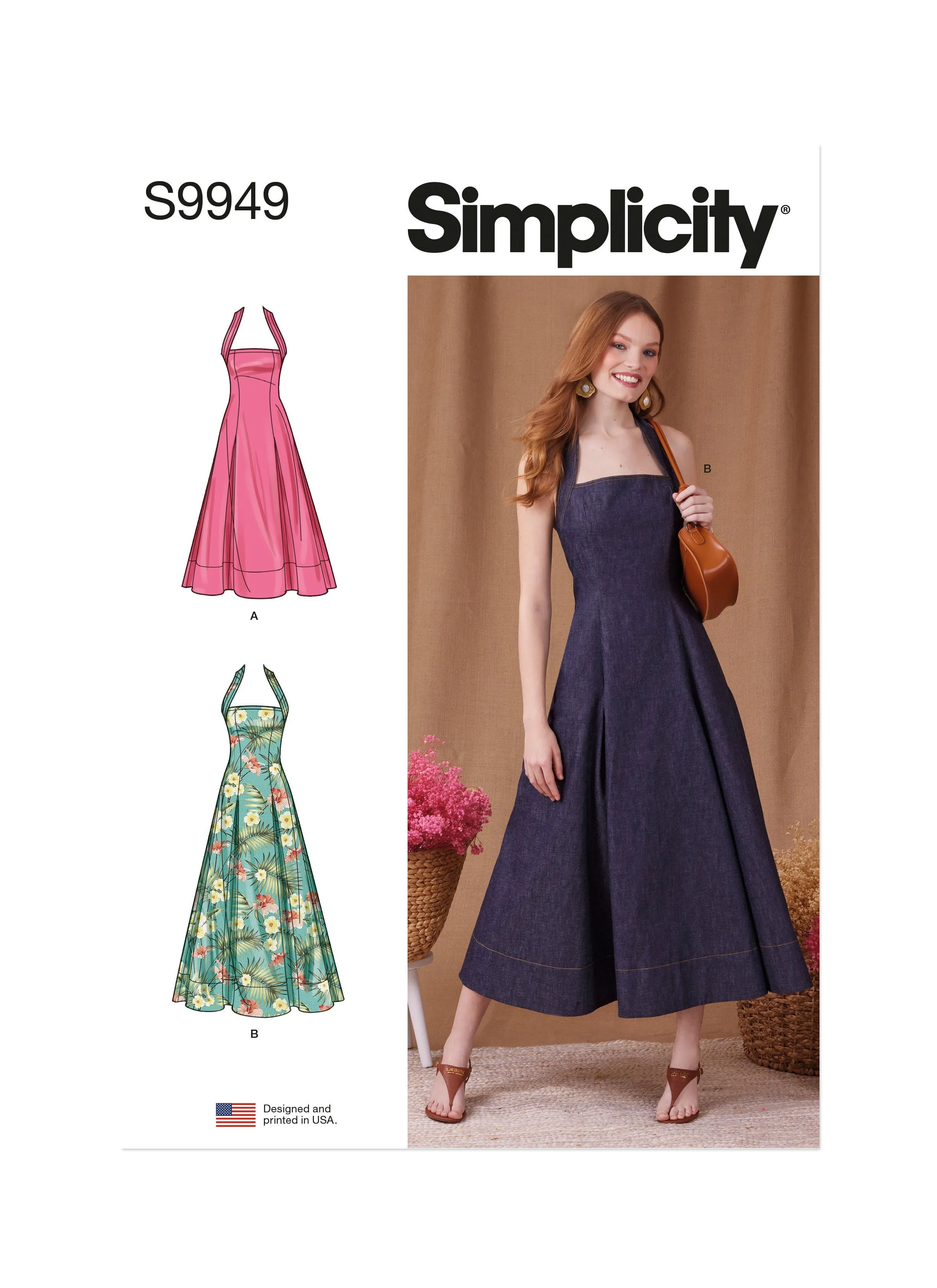 Simplicity Sewing Pattern 9949 Flared Halter Neck Dress