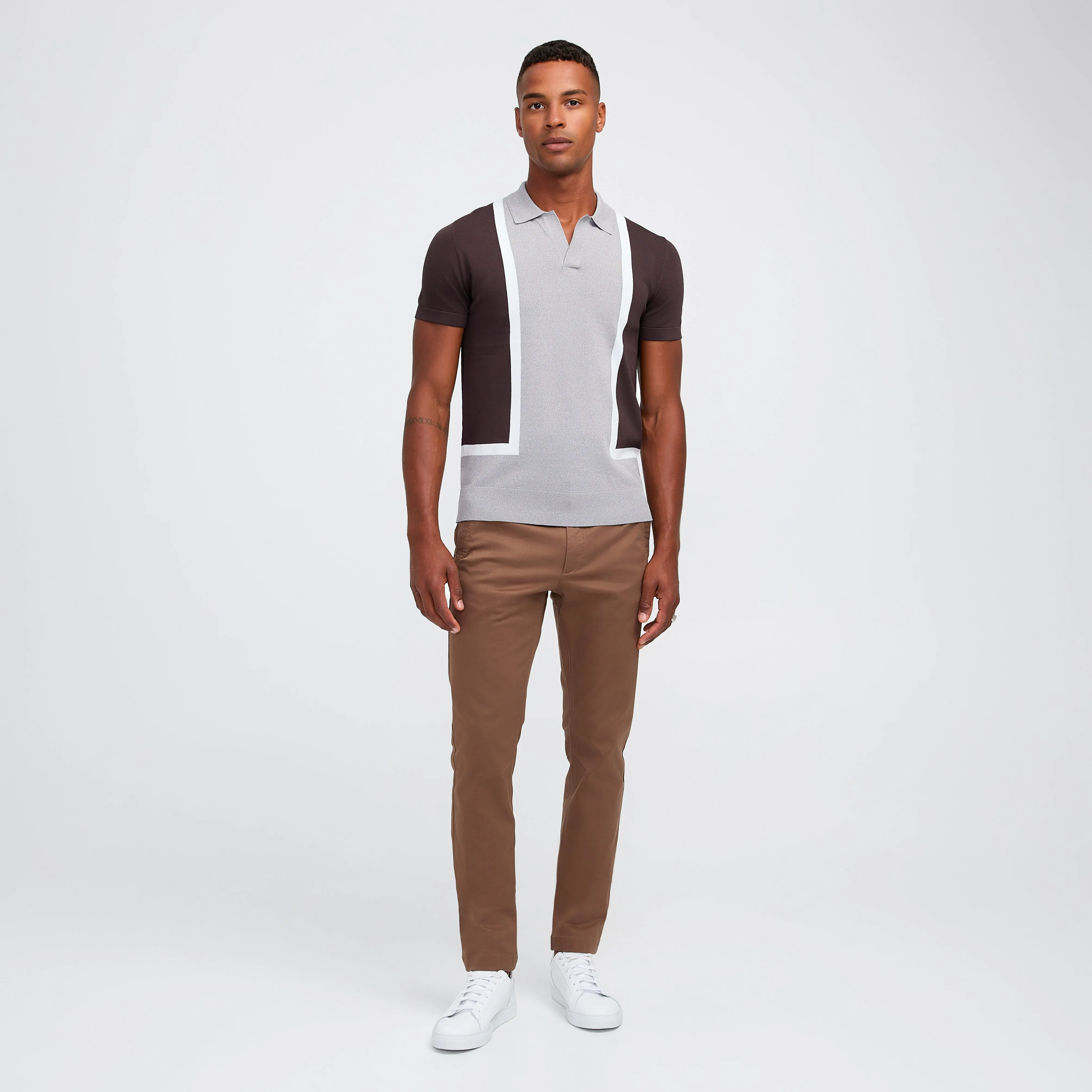 Slim Fit Cotton Stretch Chinos Mocha