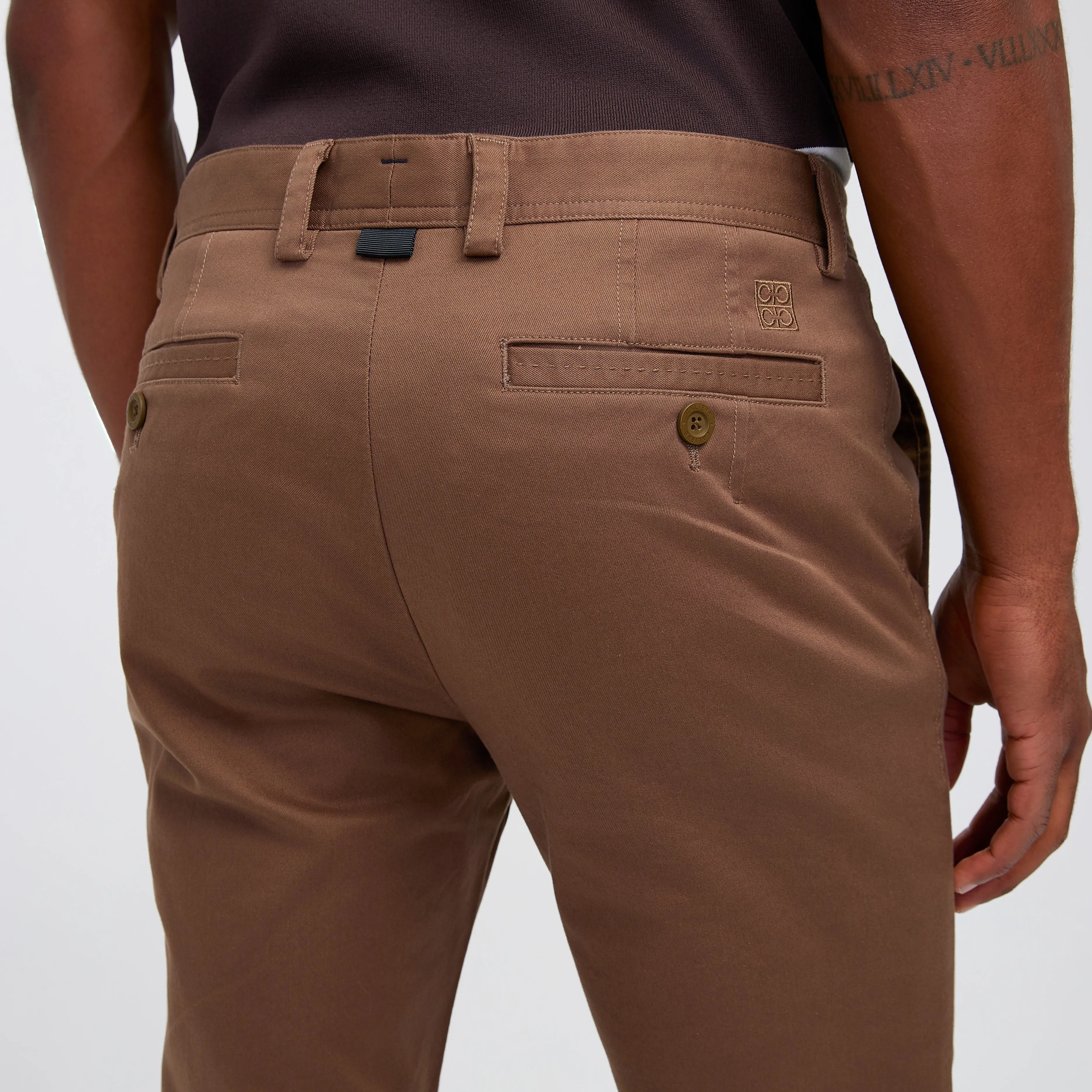 Slim Fit Cotton Stretch Chinos Mocha