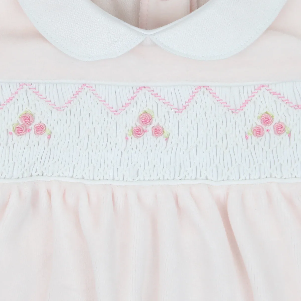 Smock Rosebuds  Footie | Baby Girl