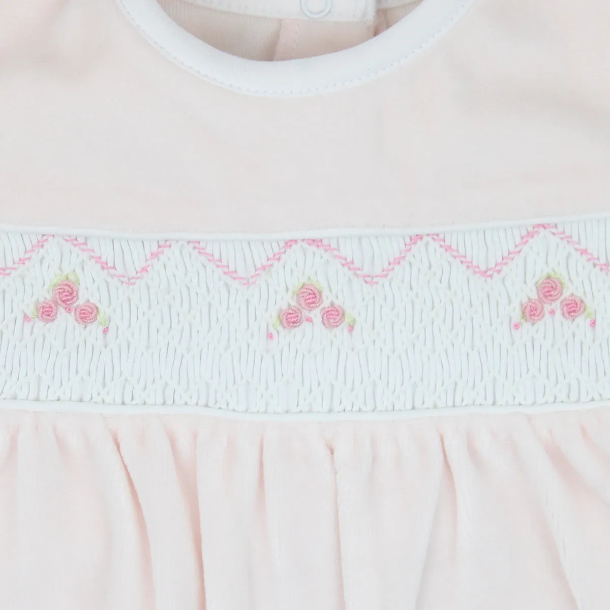 Smock Rosebuds  Footie | Baby Girl