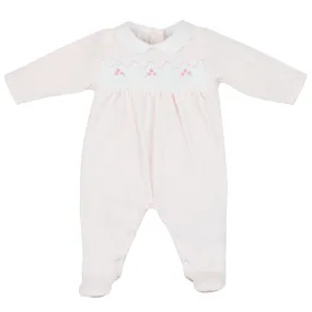 Smock Rosebuds  Footie | Baby Girl