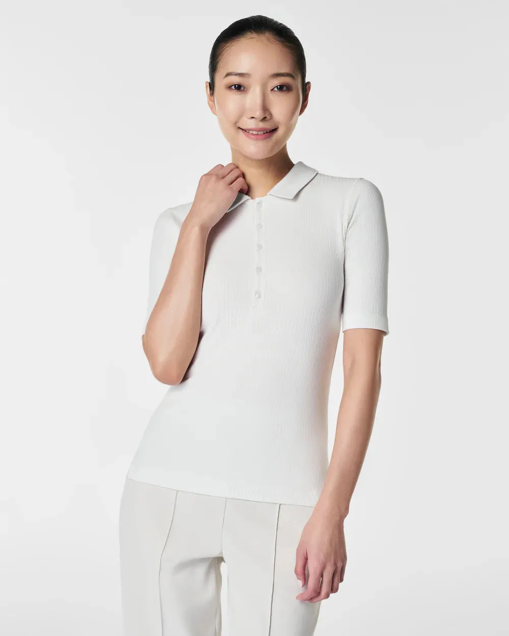 SPANX - STRETCH RIB POLO TOP