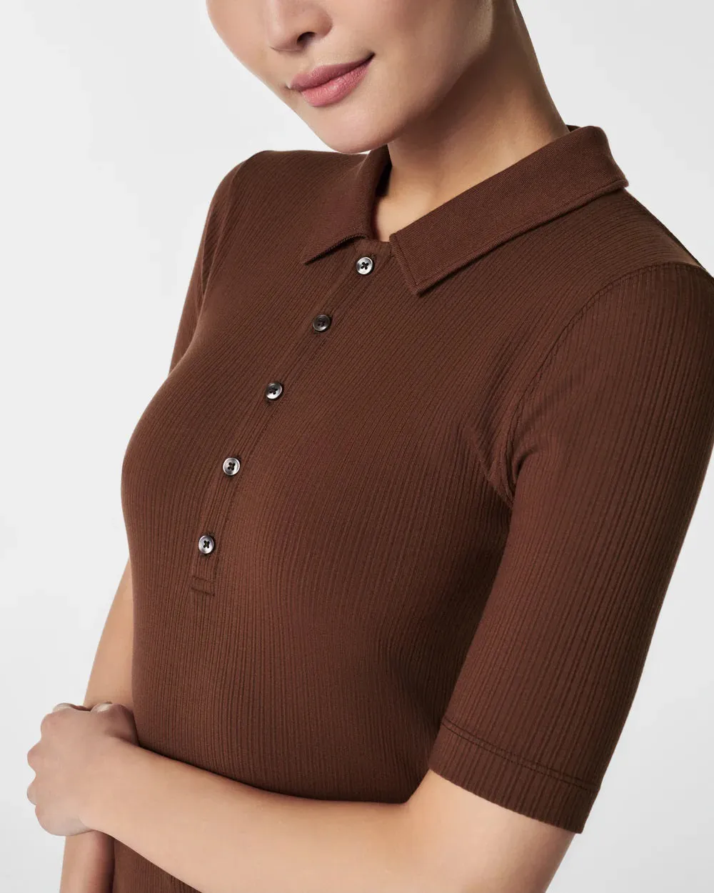 SPANX - STRETCH RIB POLO TOP