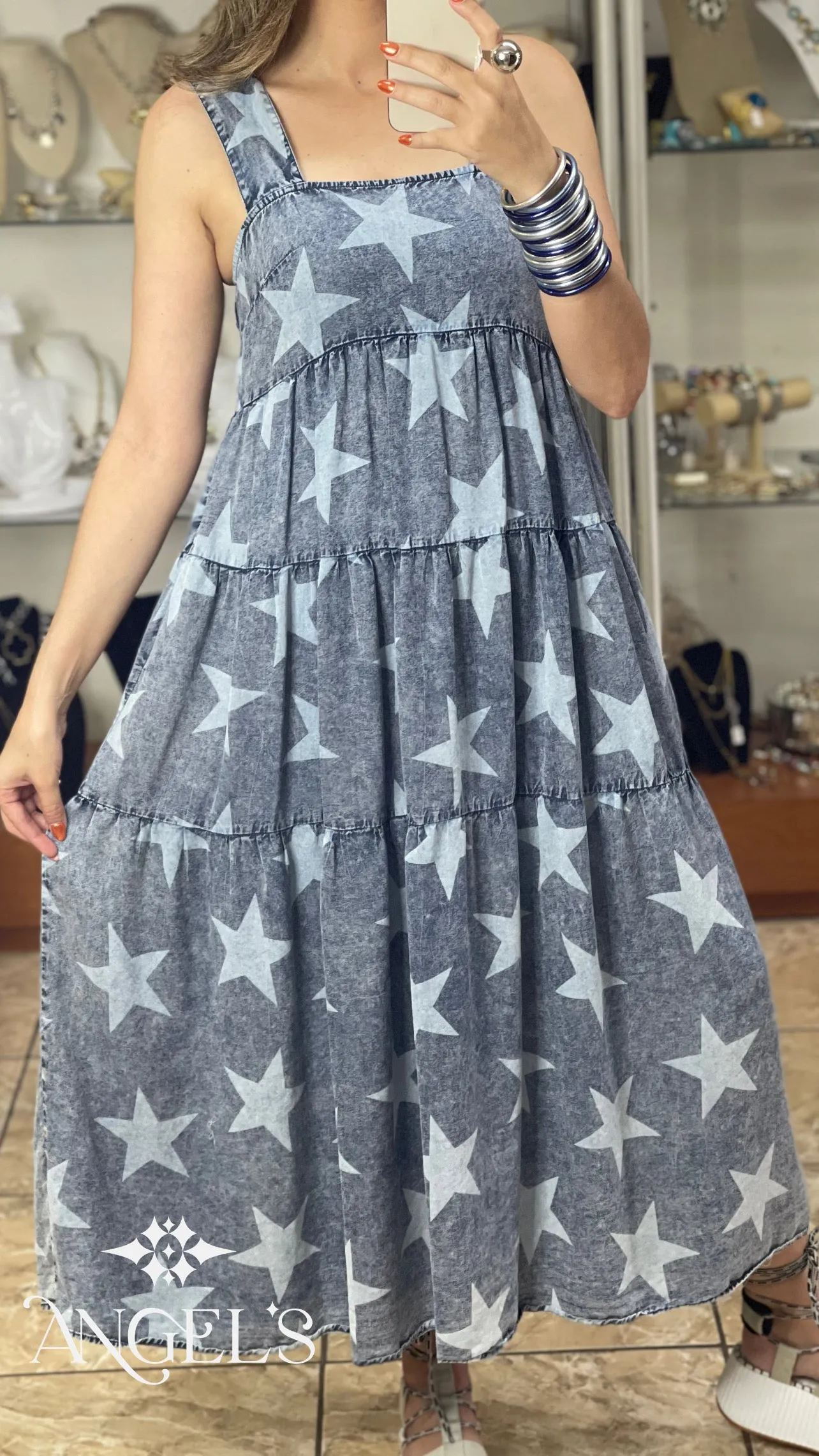 Stars Maxi Tencel Dress