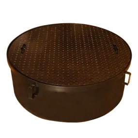 Steel Manhole Cover, Round 36"x13", Lay-In 3/8" Lid