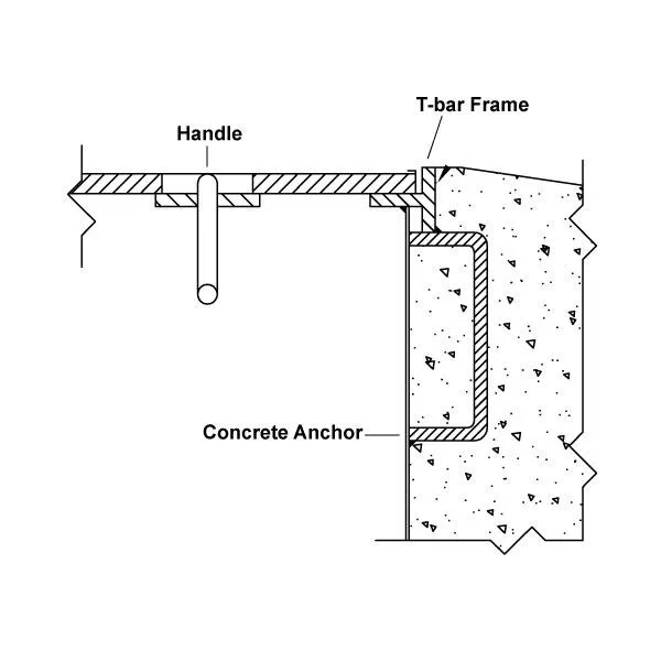 Steel Manhole Cover, Round 36"x13", Lay-In 3/8" Lid