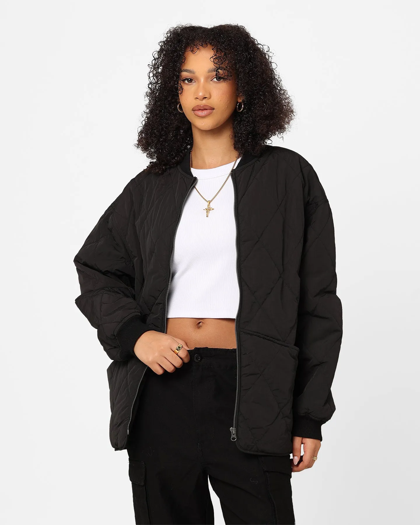 Stussy Women's Dice Quilted Jacket Black