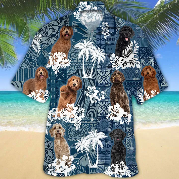 Summer Labradoodle Hawaiian Shirt, Floral Dog Short Sleeve Hawaiian Aloha Shirt for Men, Women, Gift for summer