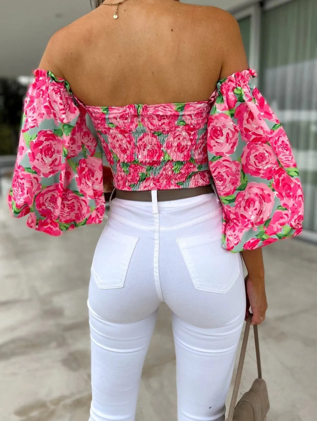 Summer Off-Shoulder Floral Blouse