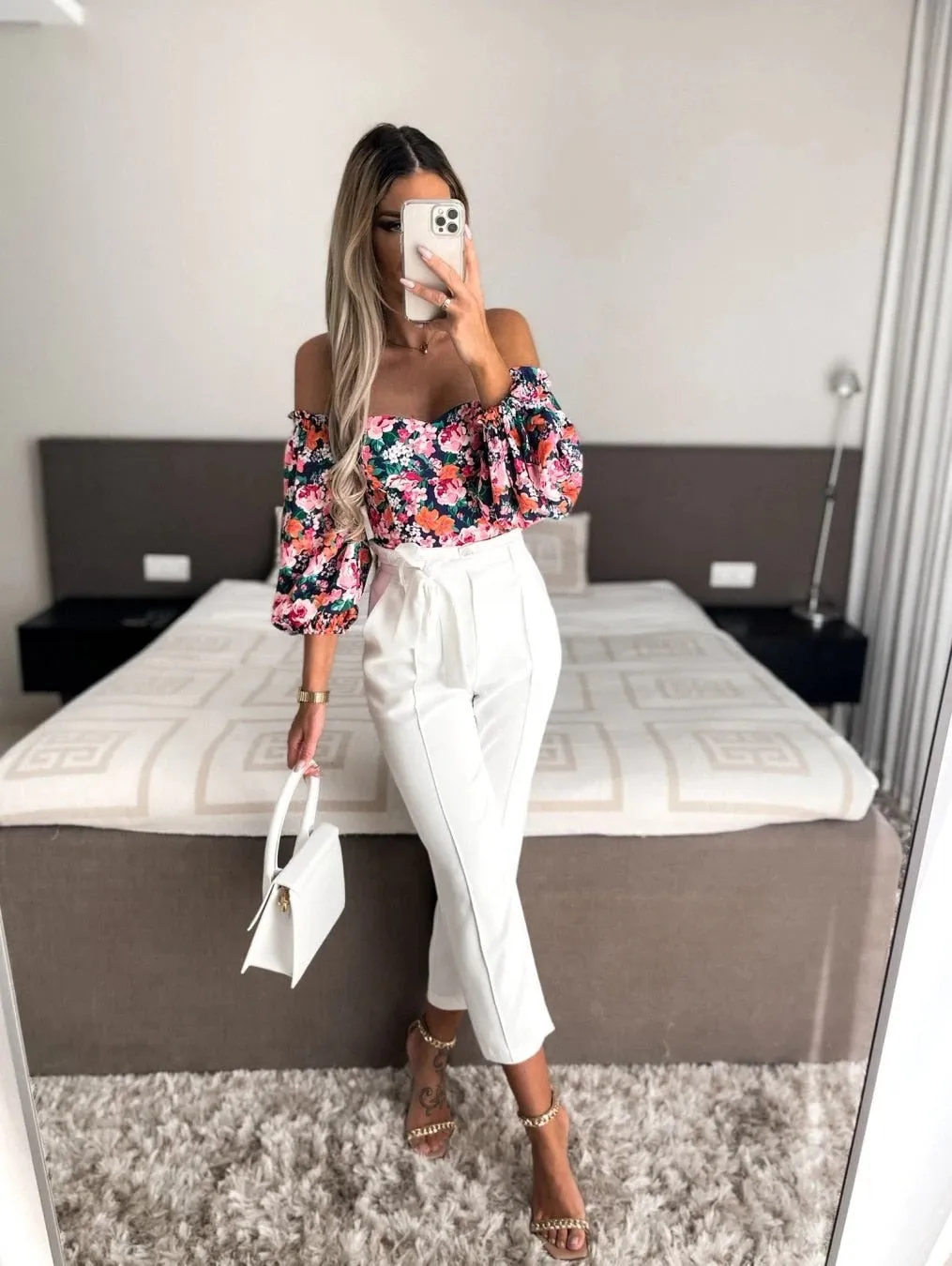 Summer Off-Shoulder Floral Blouse