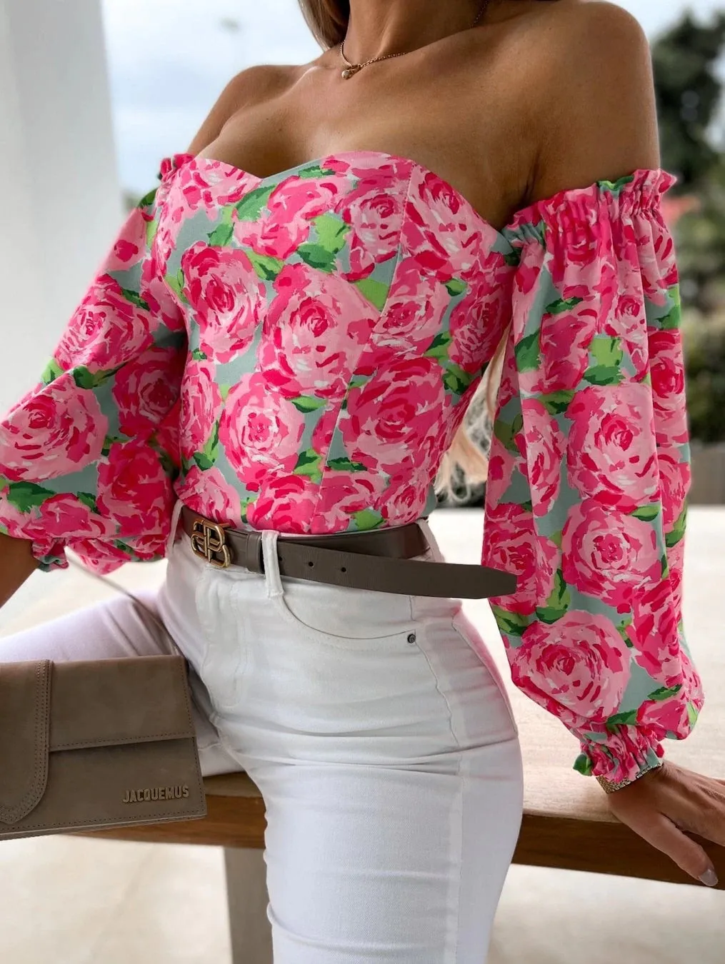 Summer Off-Shoulder Floral Blouse