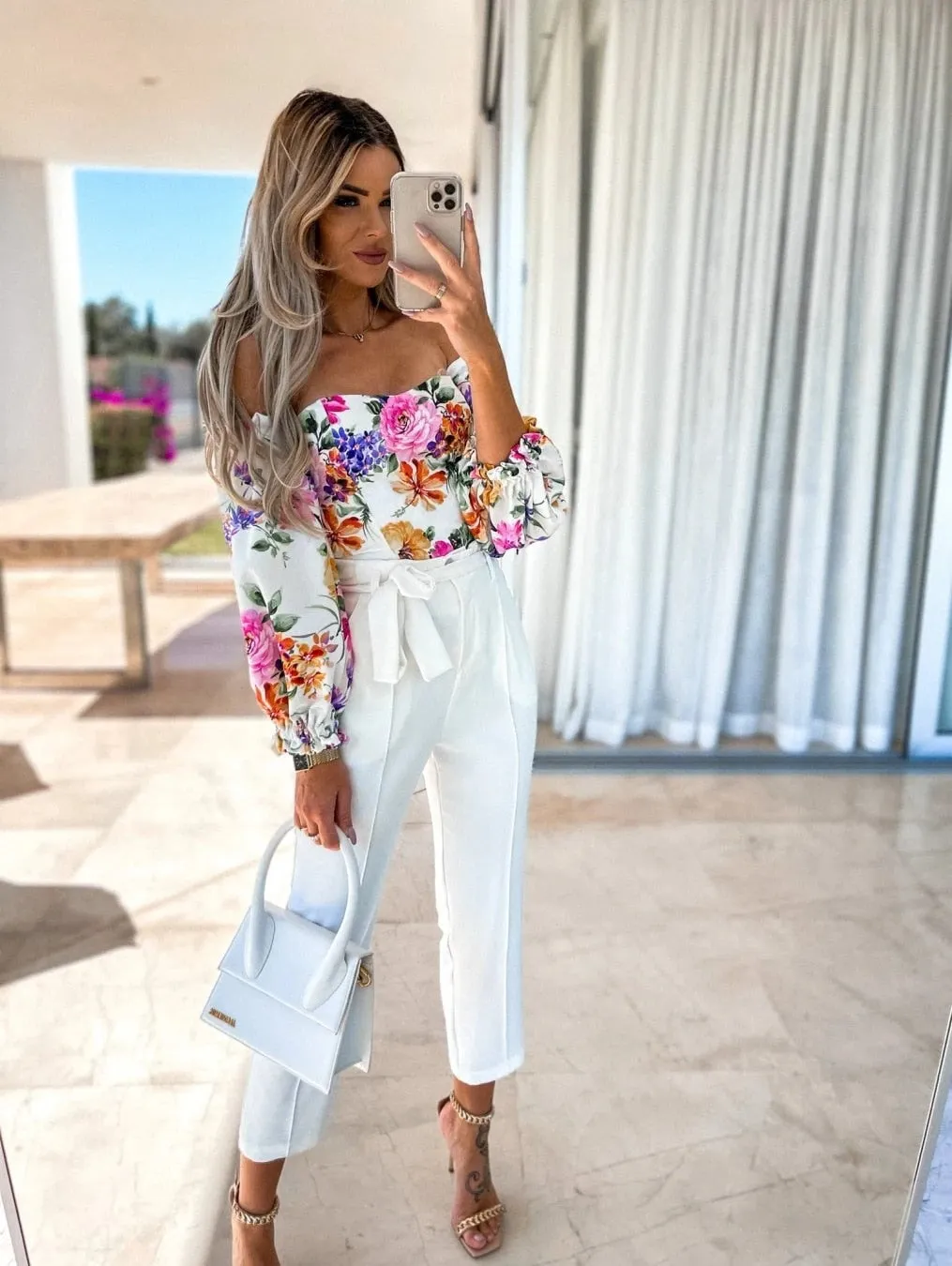 Summer Off-Shoulder Floral Blouse