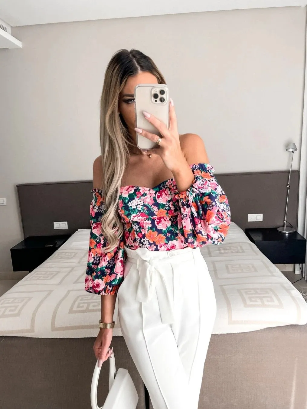 Summer Off-Shoulder Floral Blouse