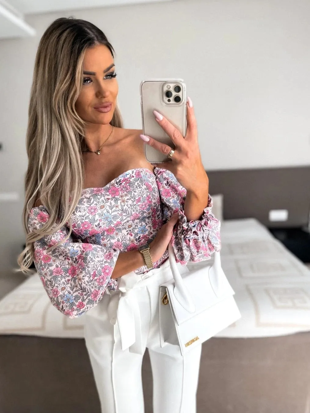 Summer Off-Shoulder Floral Blouse