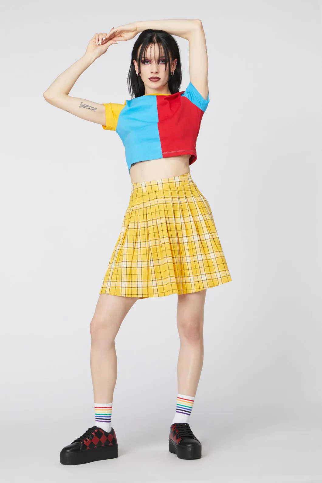 Tartan Mood Pleat Mini Skirt