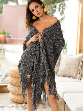 Tassel Shawl Sweater