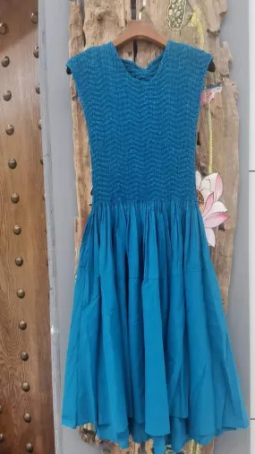 Teal Textured Statement Dress