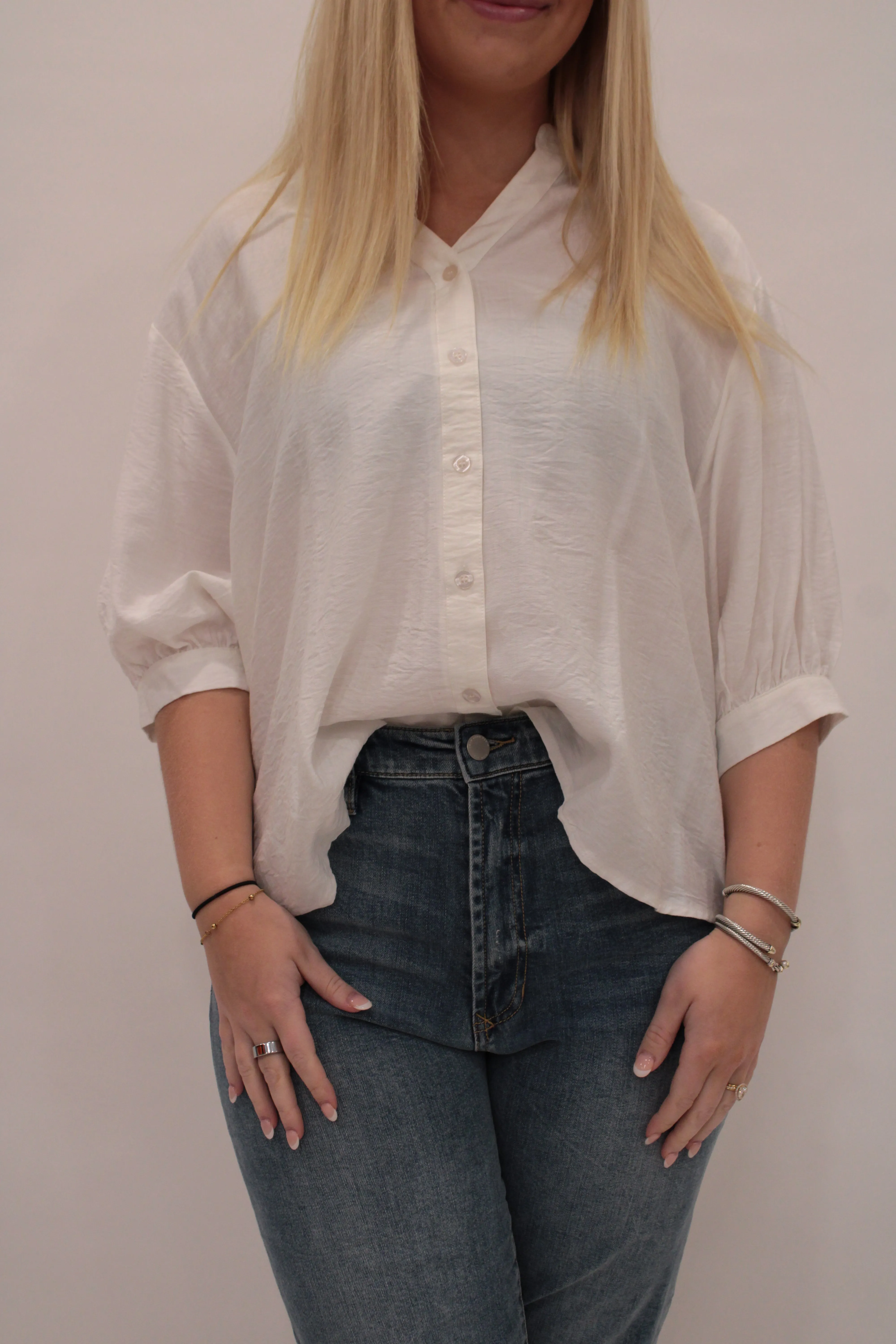 Textured High Low Round Neck Shirt