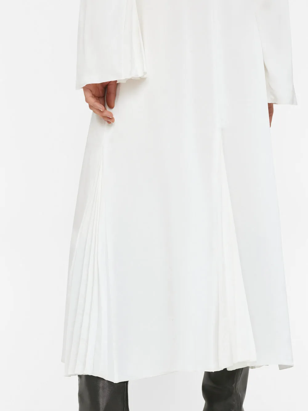 Tie Front Bell Sleeve Dress -- Off White