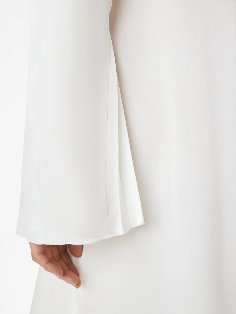 Tie Front Bell Sleeve Dress -- Off White