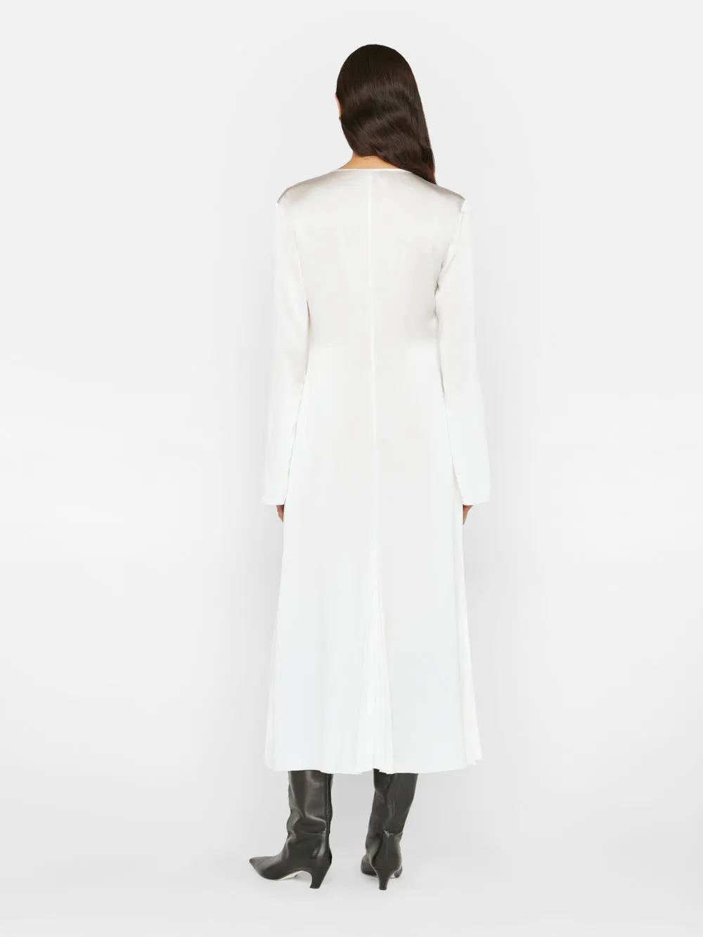 Tie Front Bell Sleeve Dress -- Off White