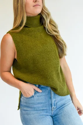 Totally Knit Turtleneck Sleeveless Sweater