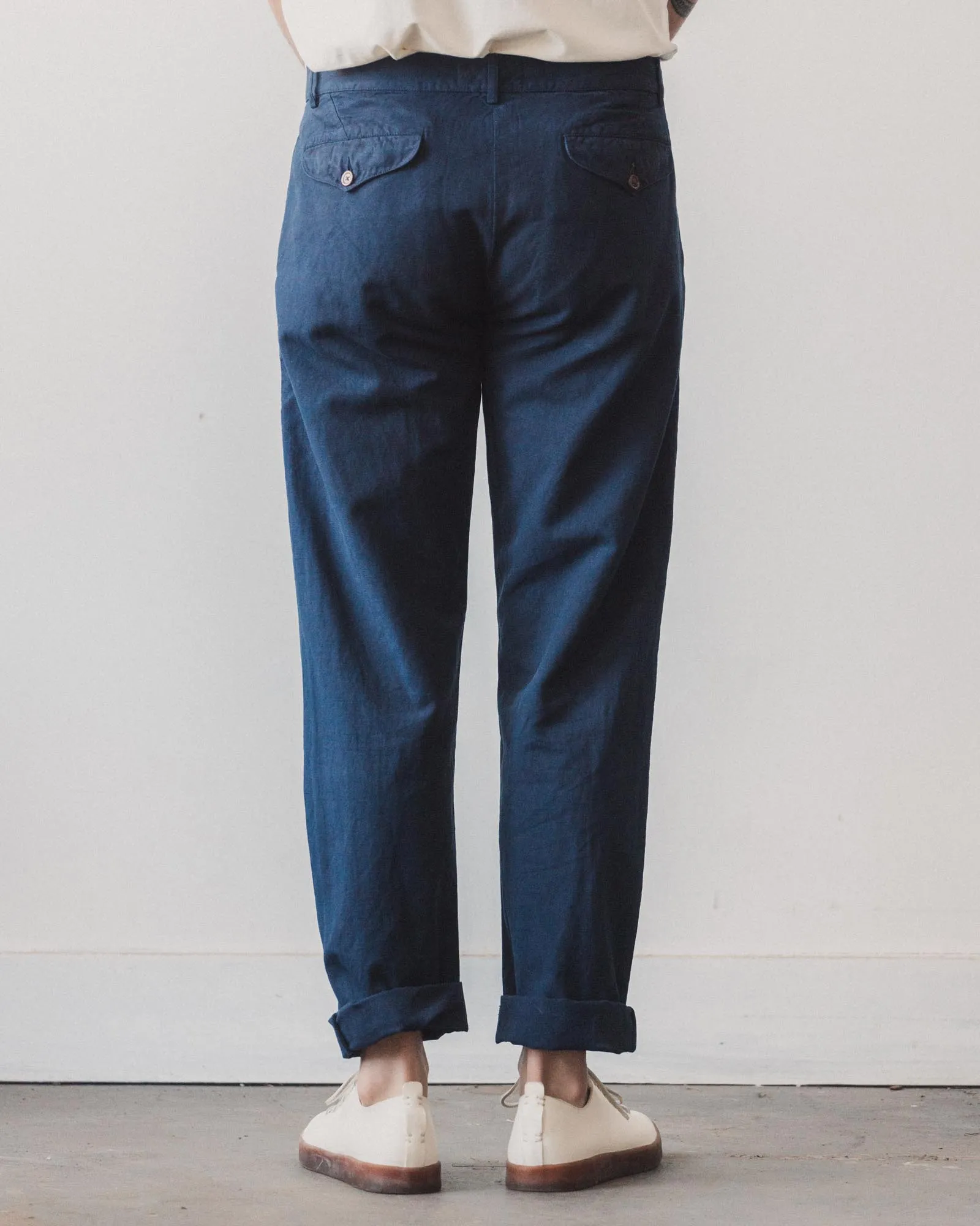 Universal Works Linen Aston Pant, Navy