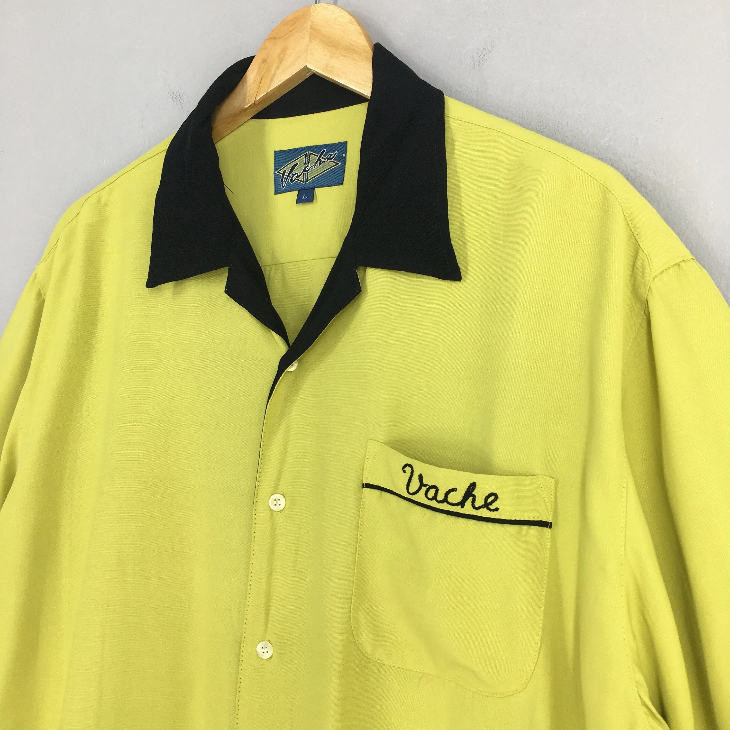 Vache Gambler Bowling Shirt Rayon Large