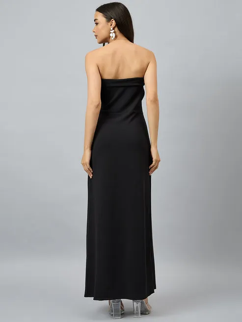 Velvet Noir Sleeveless Gown Bodycon Dress