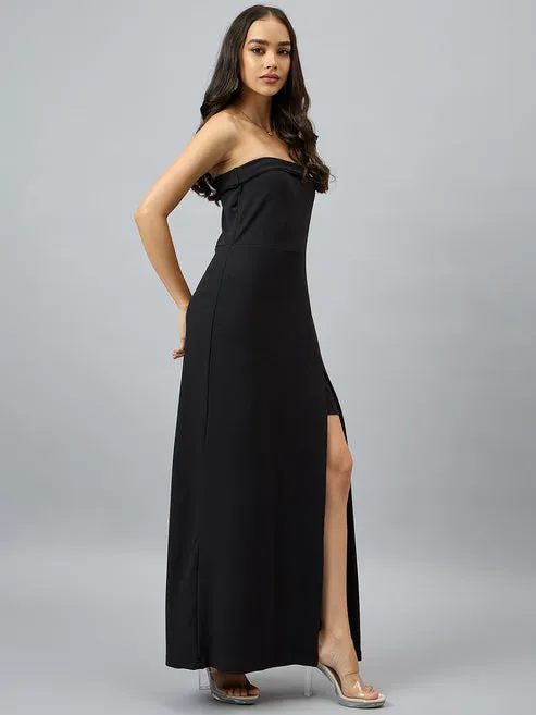 Velvet Noir Sleeveless Gown Bodycon Dress