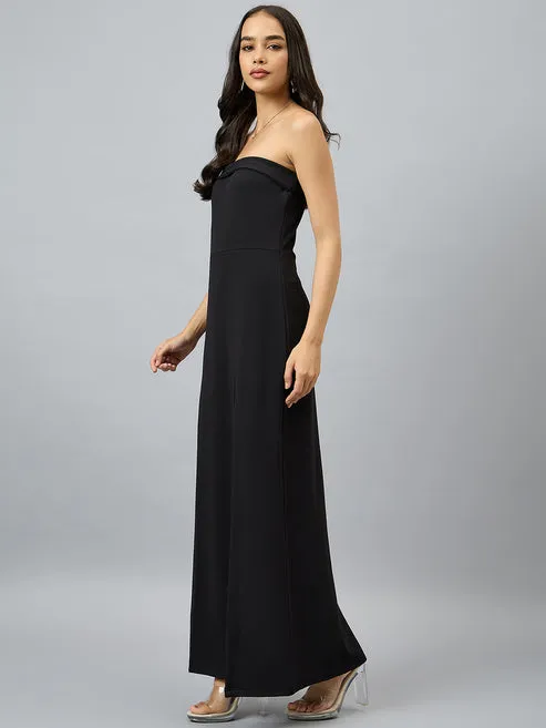 Velvet Noir Sleeveless Gown Bodycon Dress