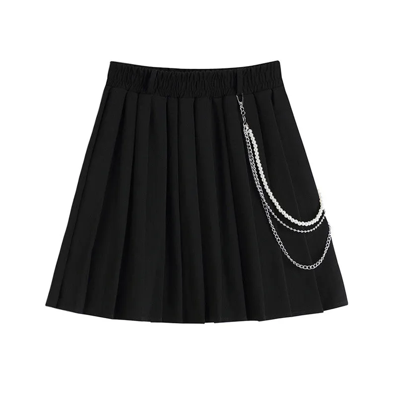 vintage chain pleated skirt  KF83066