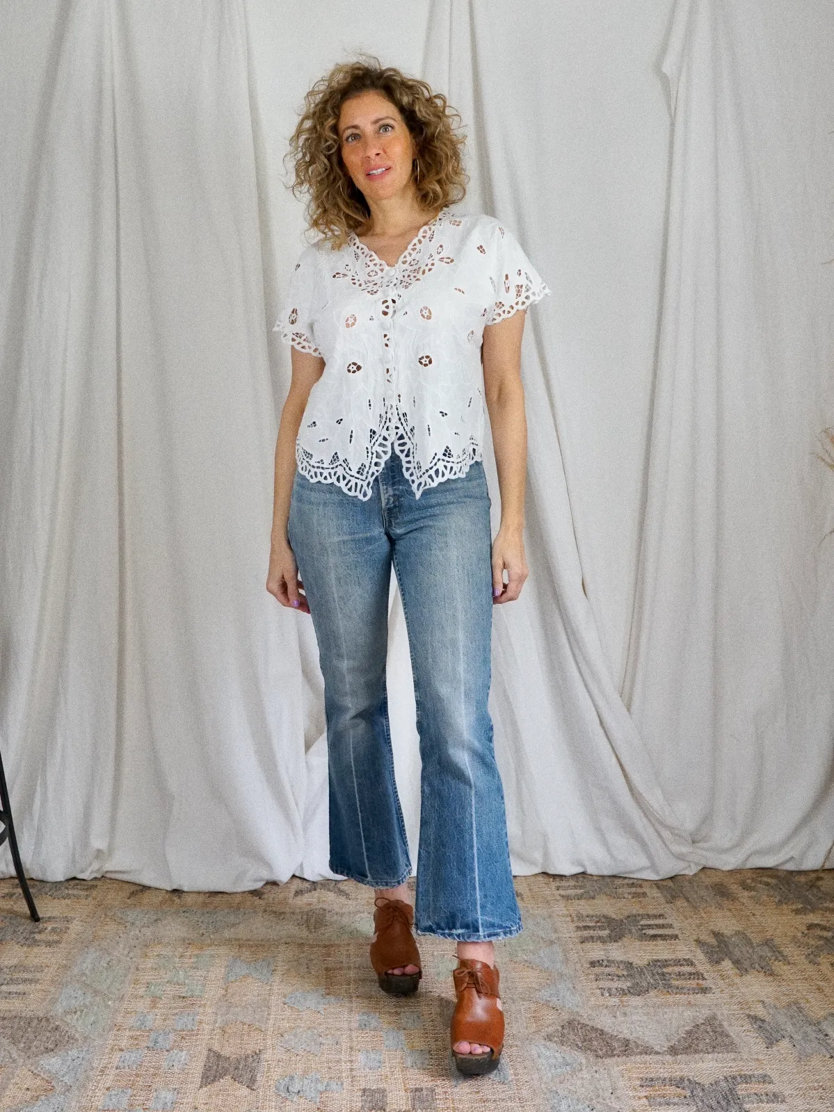 Vintage White Lace Bali Top