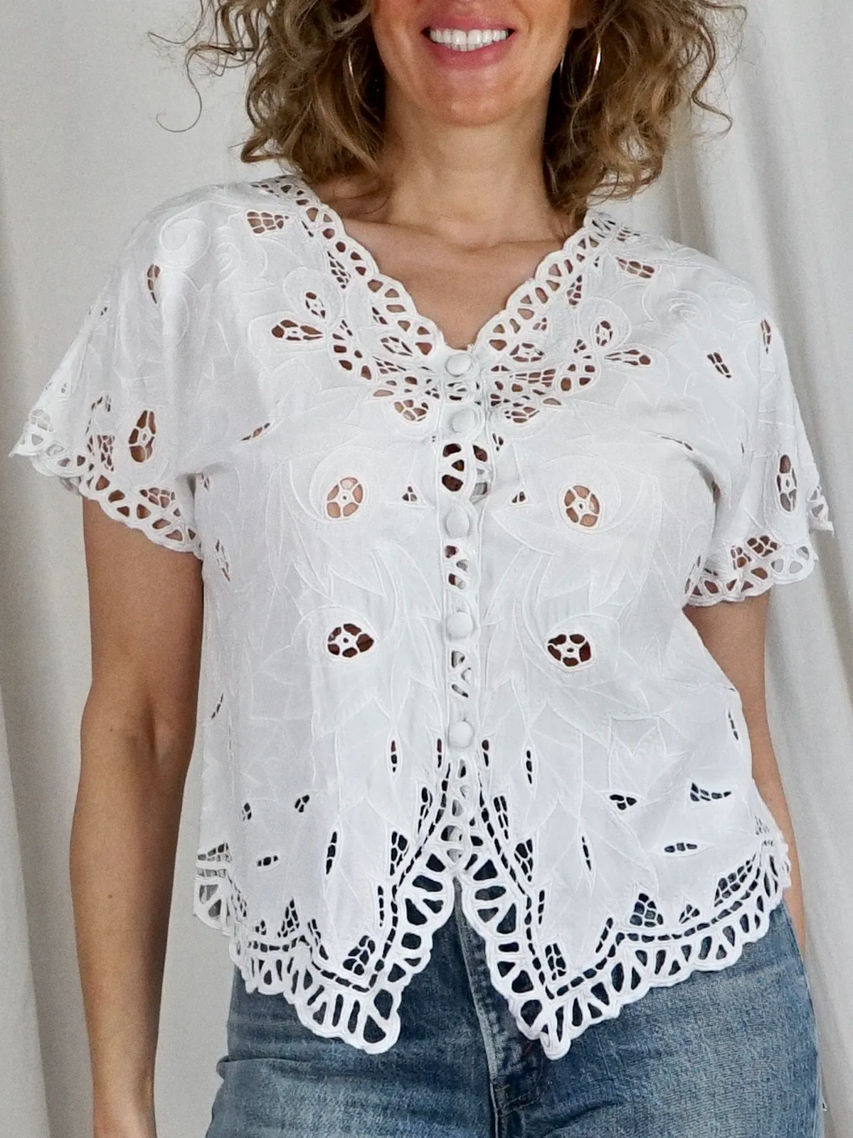 Vintage White Lace Bali Top