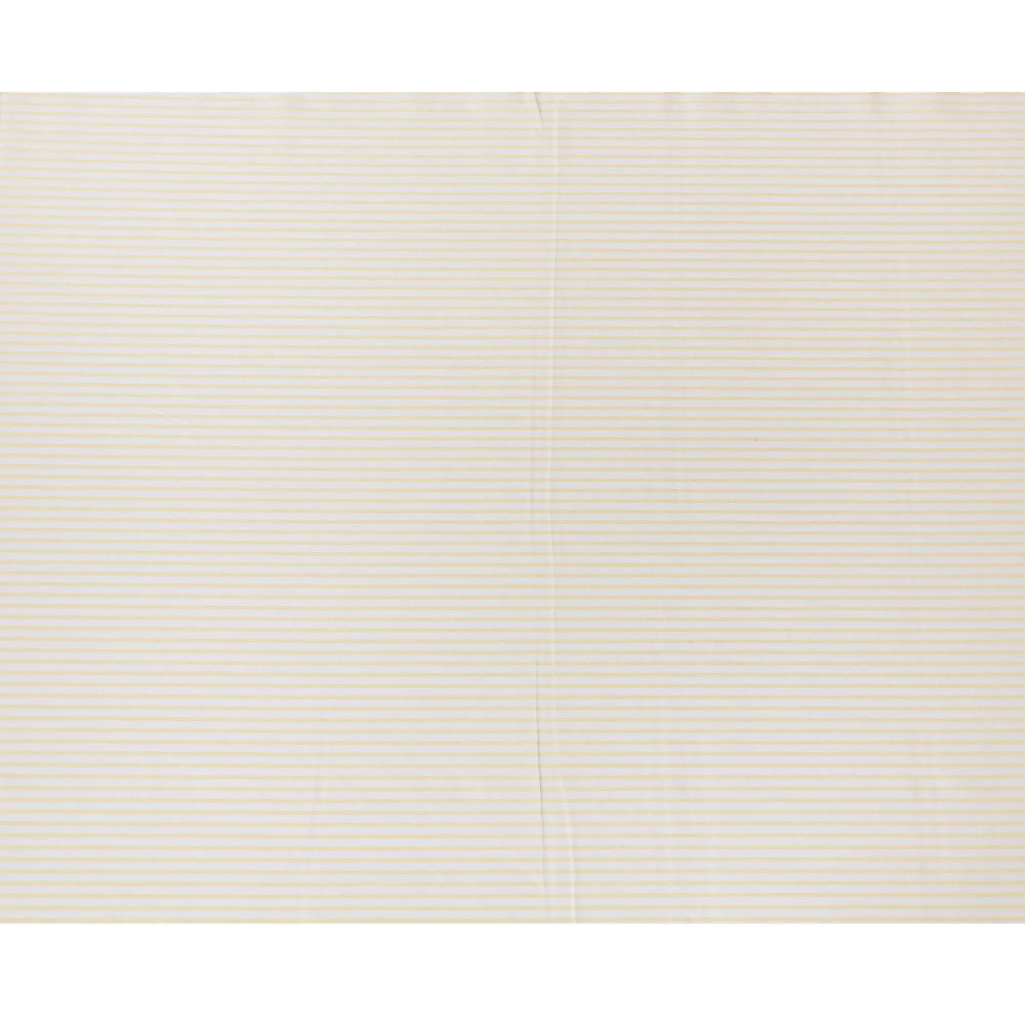 White Premium pure 100% cotton shirting fabric with yellow print in stripe design-D16633