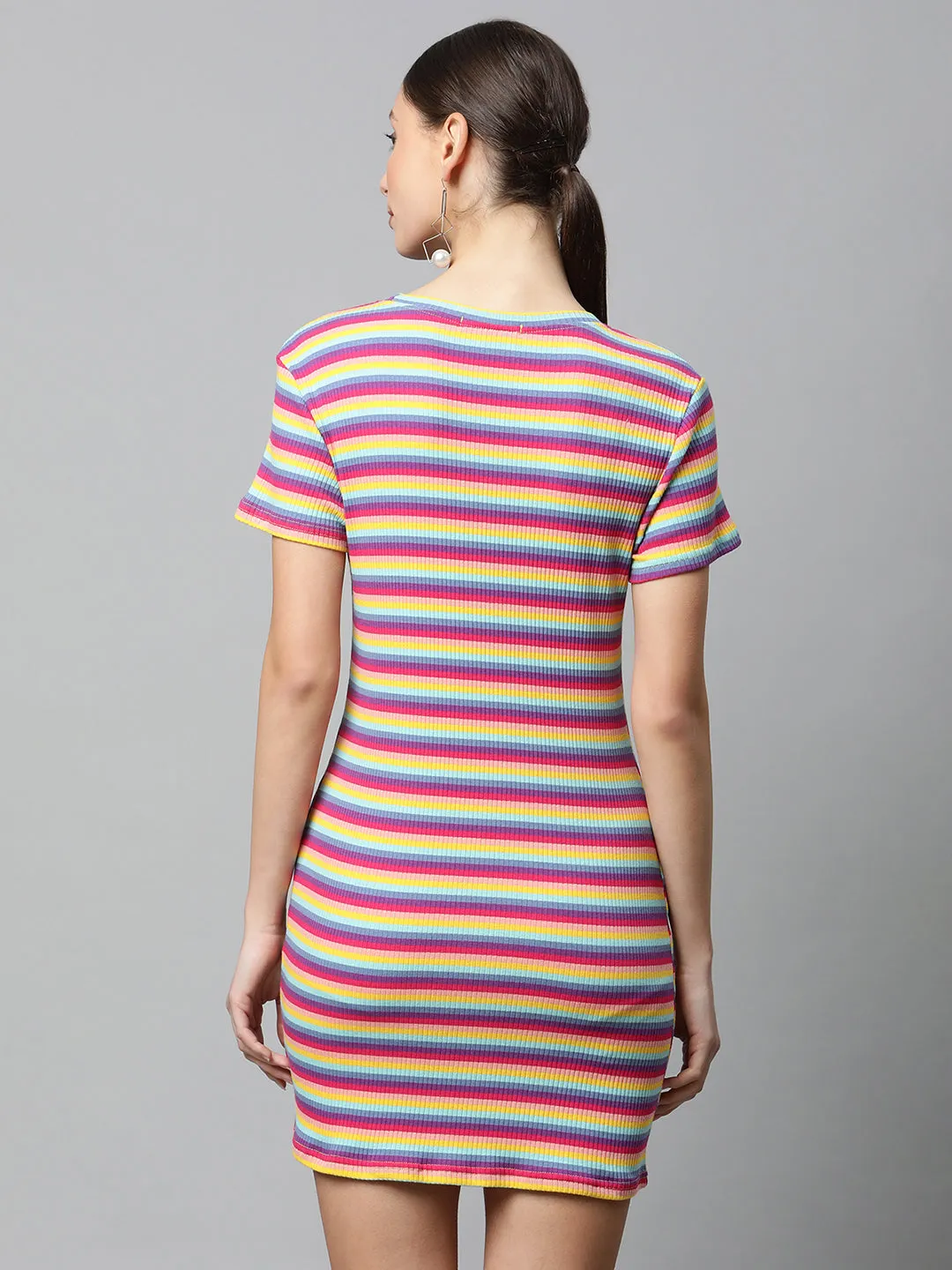 Women Striped Slim Fit Bodycon Dress