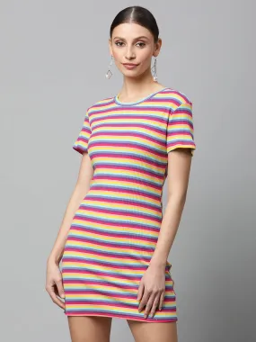 Women Striped Slim Fit Bodycon Dress