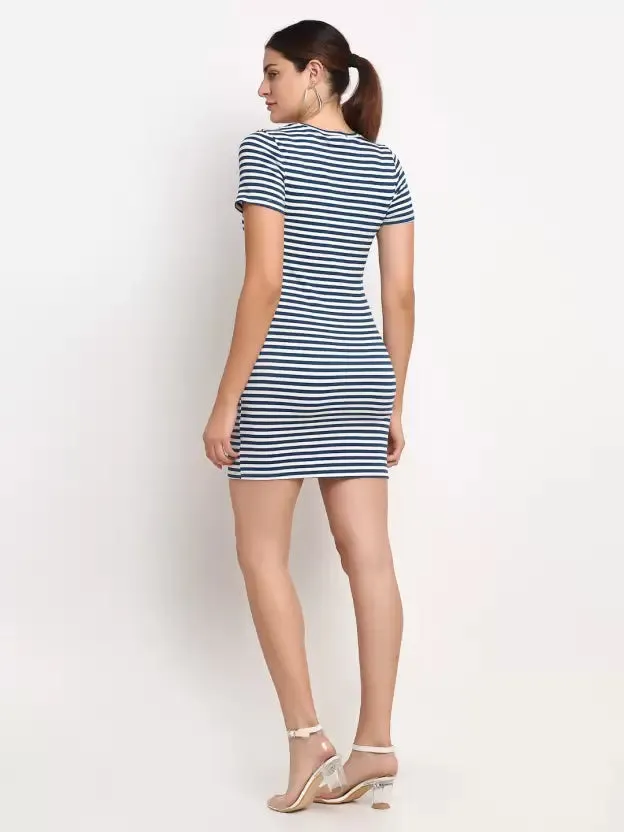 Women Striped Slim Fit Bodycon Dress