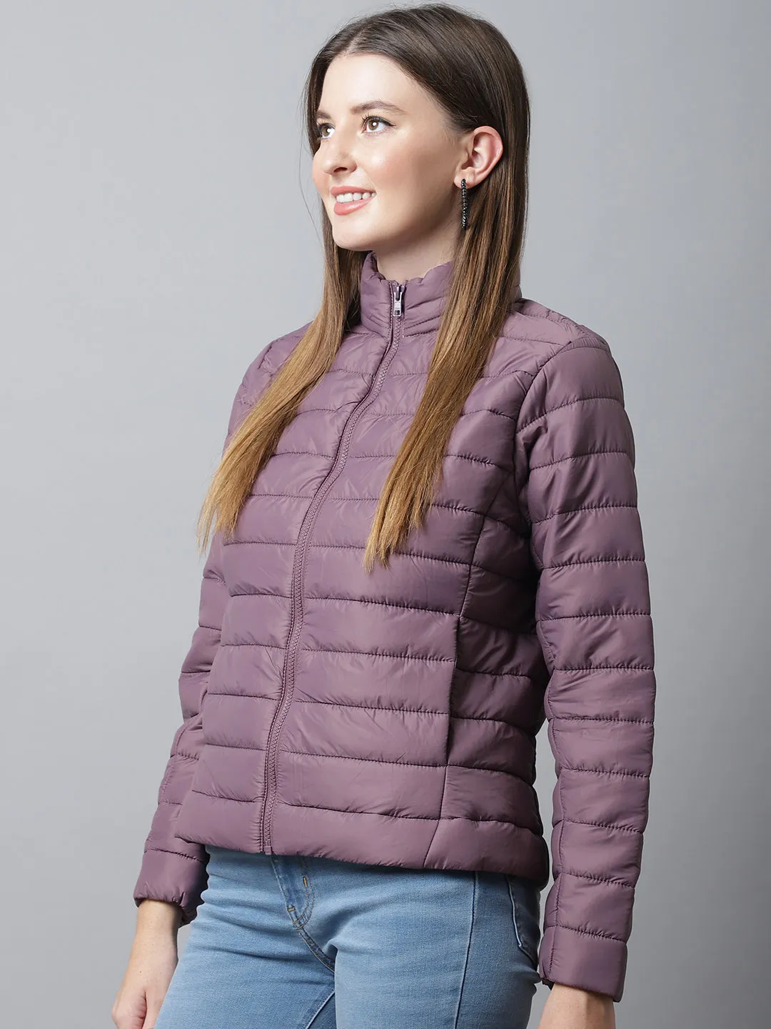 Women's Casual  Purple Quilted  Jacket