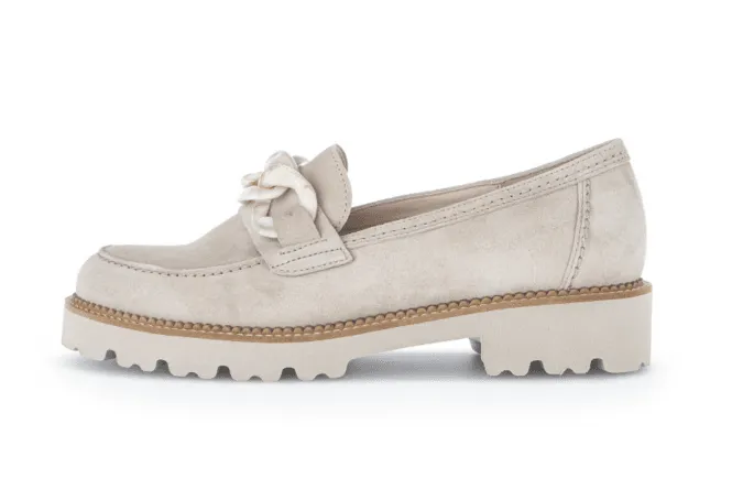 Women's Gabor Shoes  | Squeeze Chain Loafer | Linen