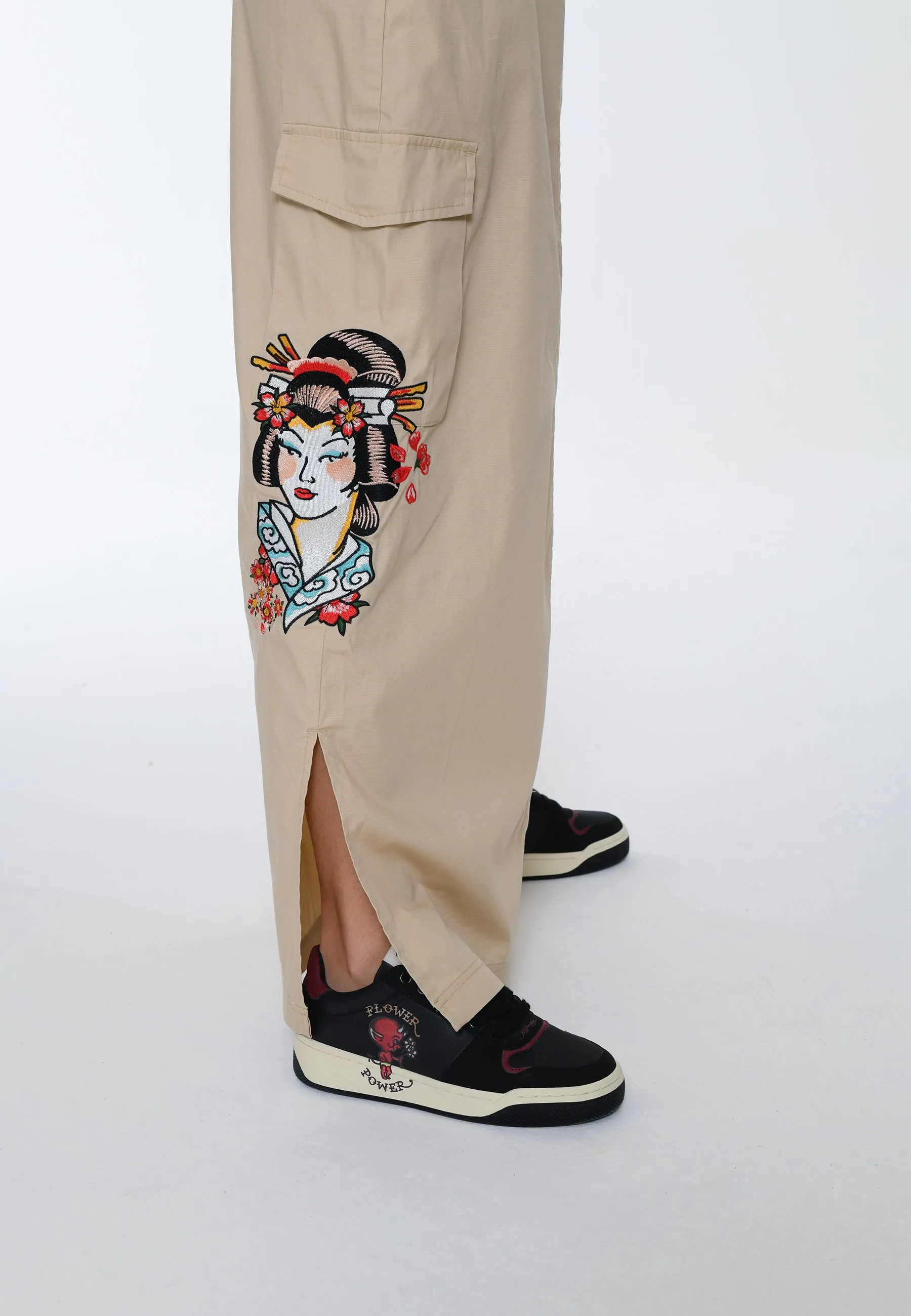 Womens Geisha Cargo Skirt - Beige