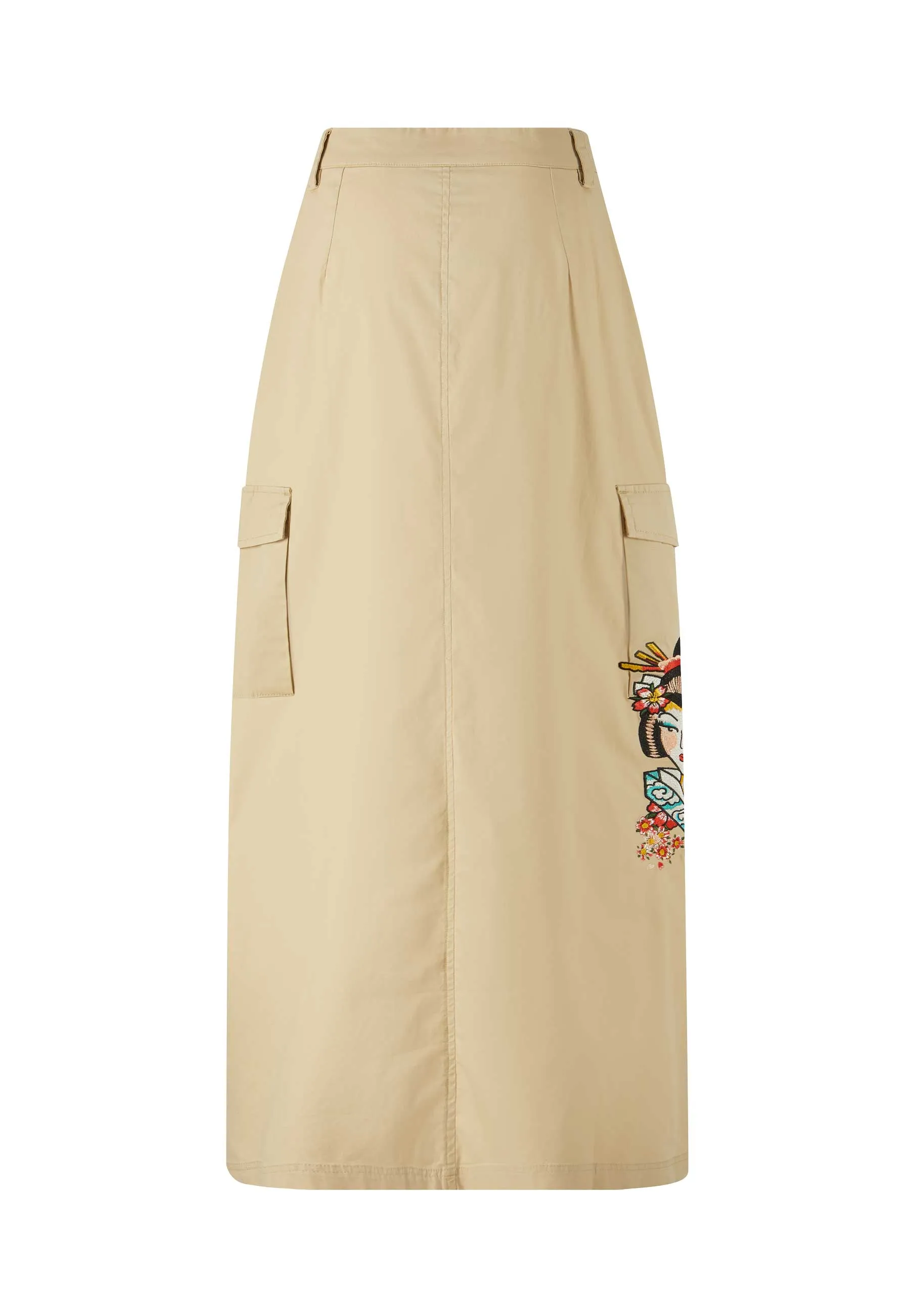 Womens Geisha Cargo Skirt - Beige