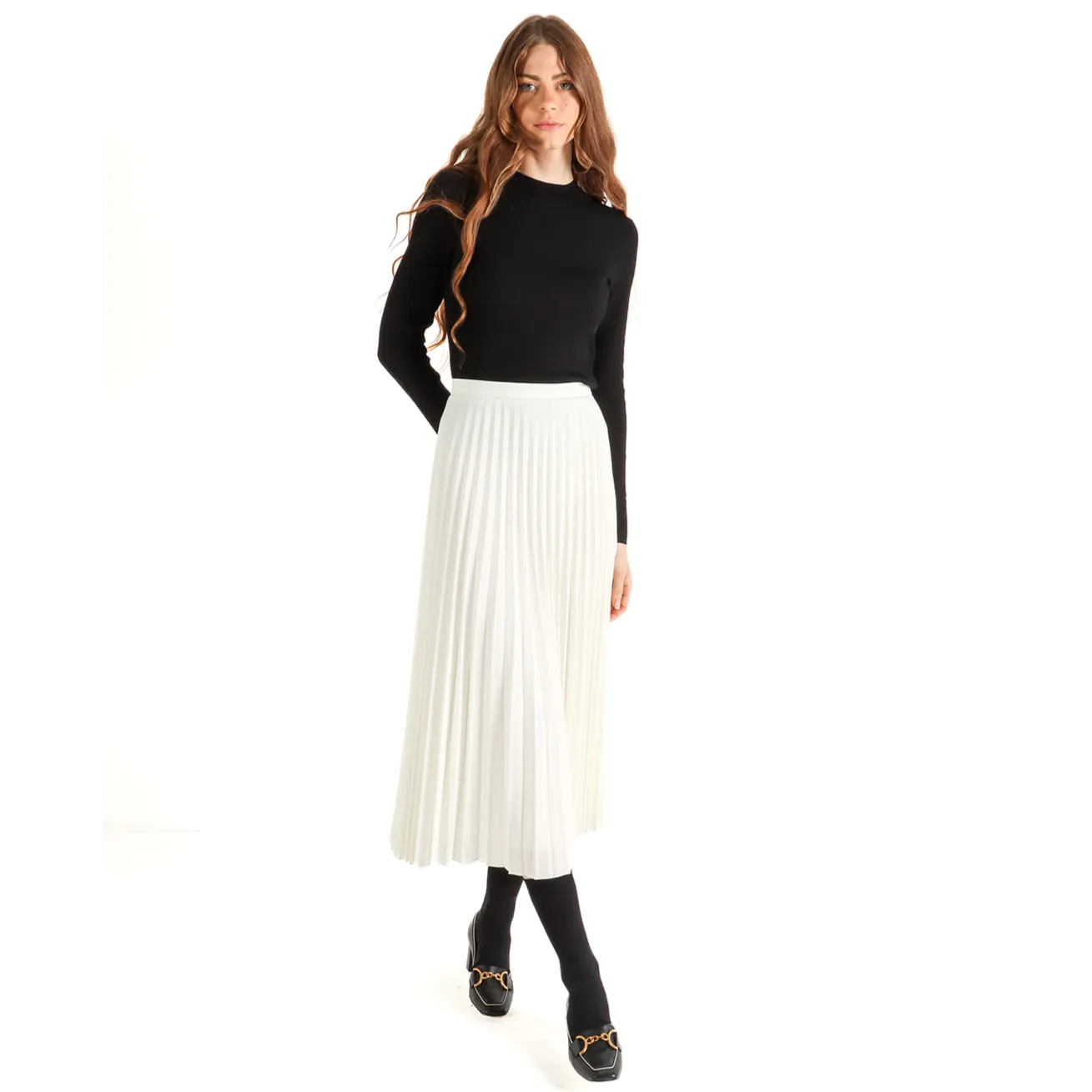 Women's Pleated Midi Skirt