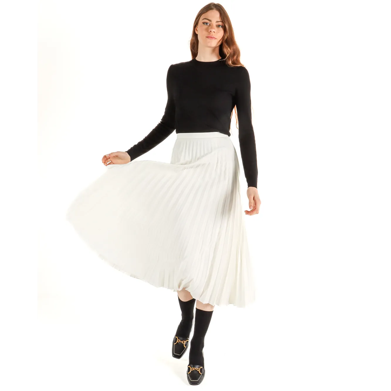 Women's Pleated Midi Skirt