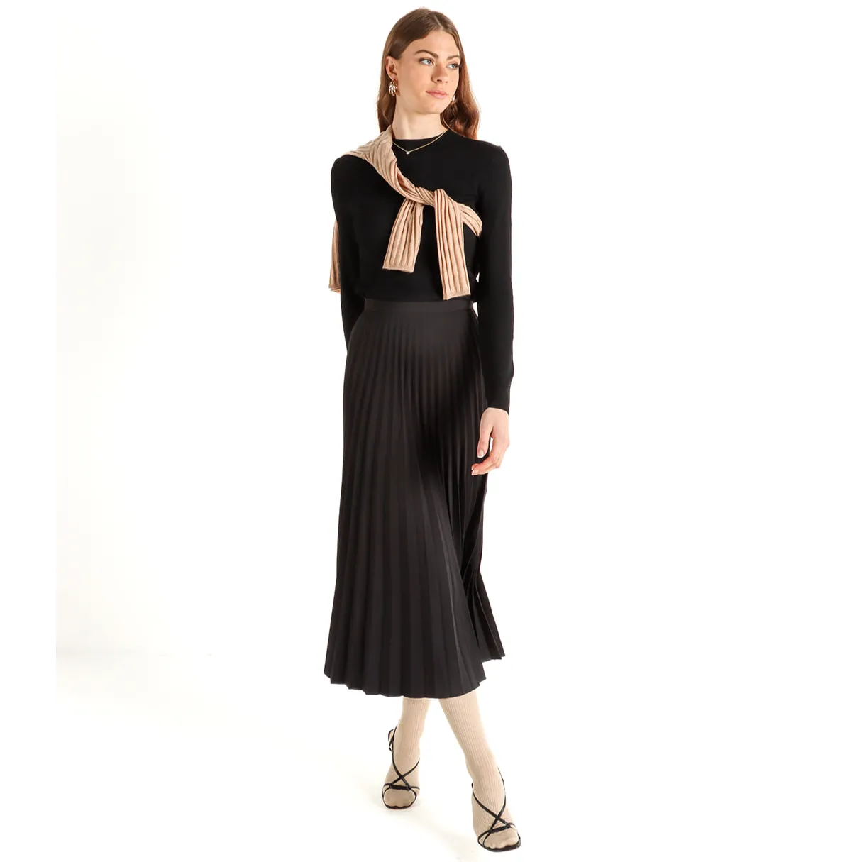 Women's Pleated Midi Skirt