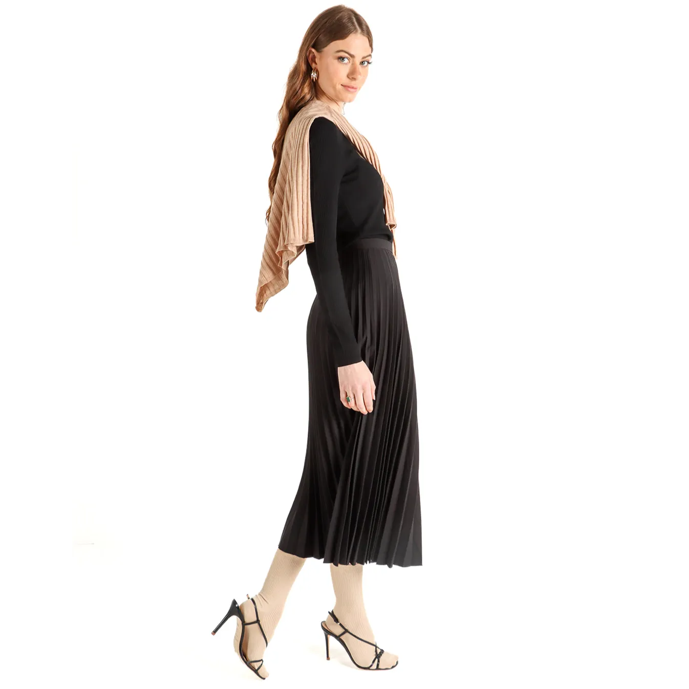 Women's Pleated Midi Skirt