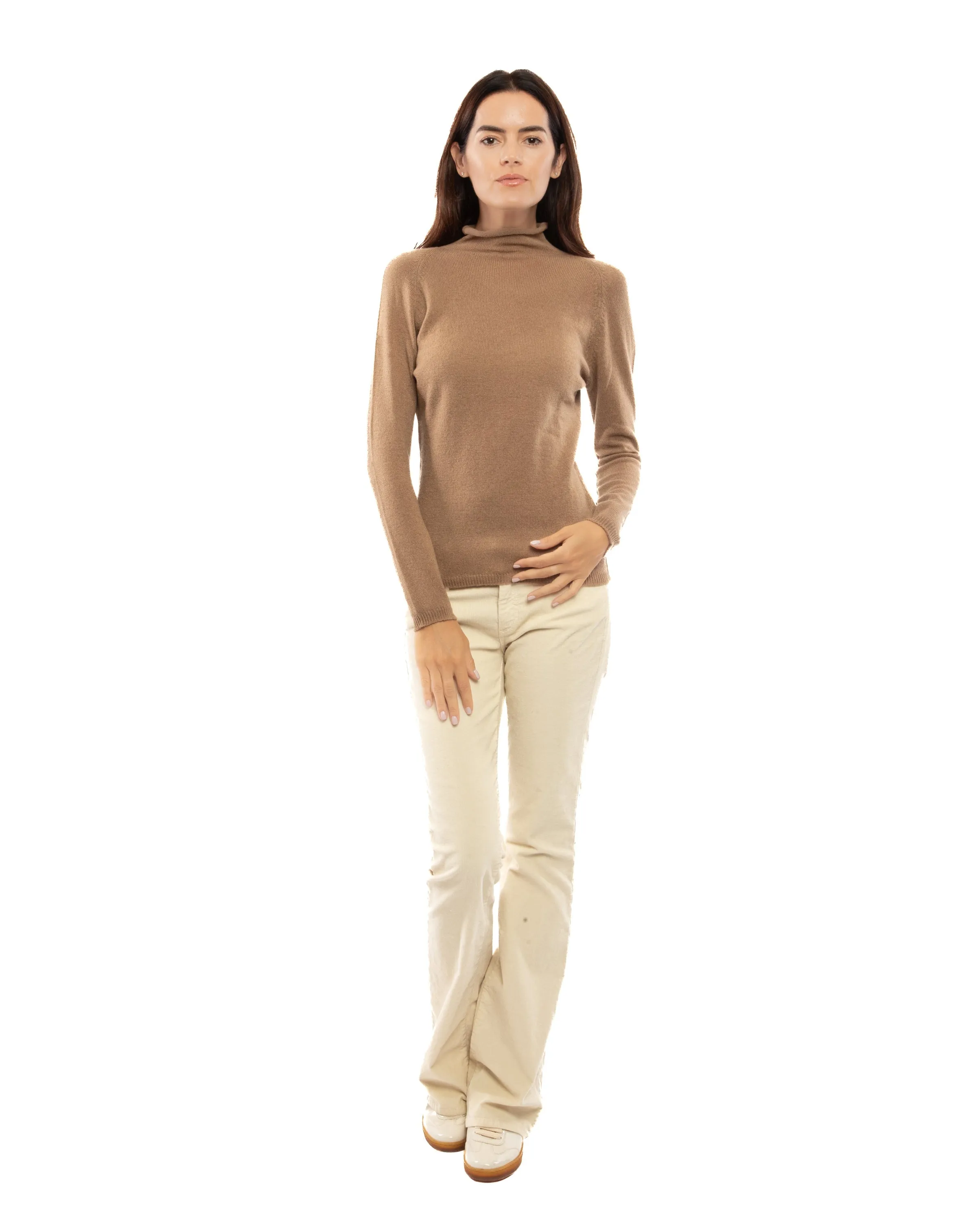 Women's Ultralight Cashmere Raglan Turtleneck Taupe